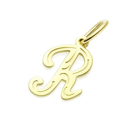 Zlatý přívěsek písmeno R