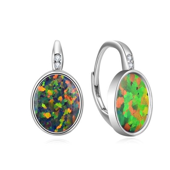 MOISS stříbrné náušnice OPÁL