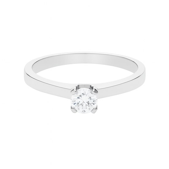 Zlatý 585/1000 prsten z bílého zlata se zirkonem 5002B