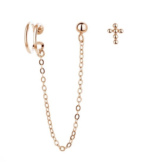 MOISS stříbrné náušnice KŘÍŽEK - sada 3 kusů