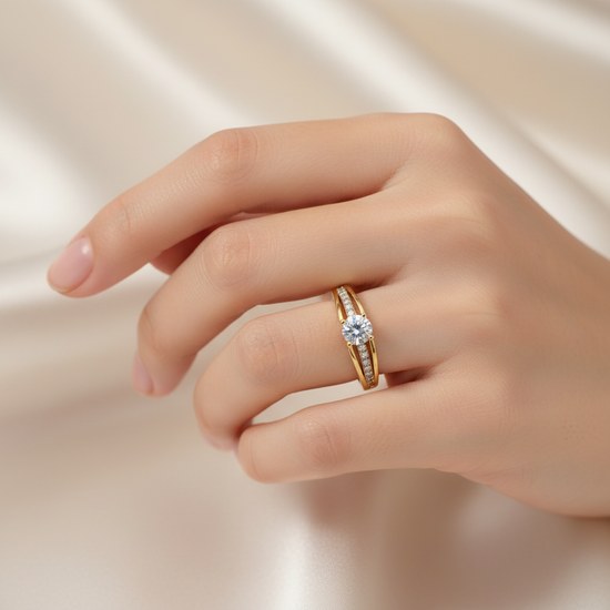 Zlatý prsten se zirkony