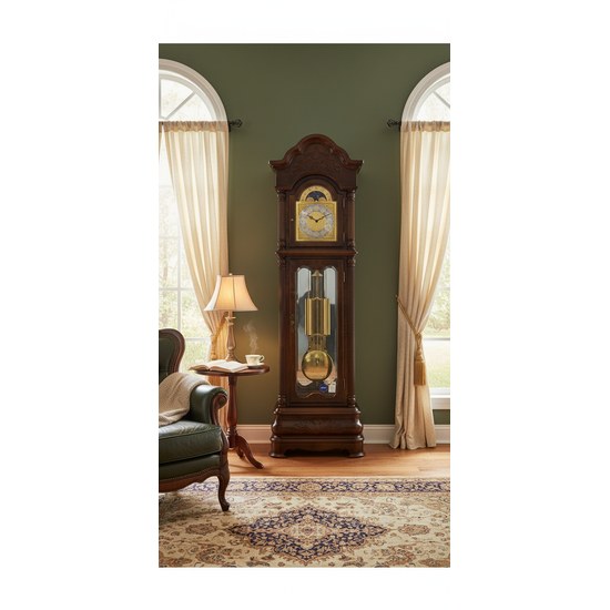 Adler 10029-W - Sloupové majestátní hodiny s půlovým závažovým strojem od německé firmy Hermle