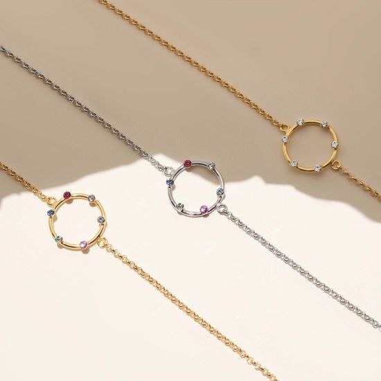 Stříbrný zlacený náramek Victoria Cruz A3582-07DP