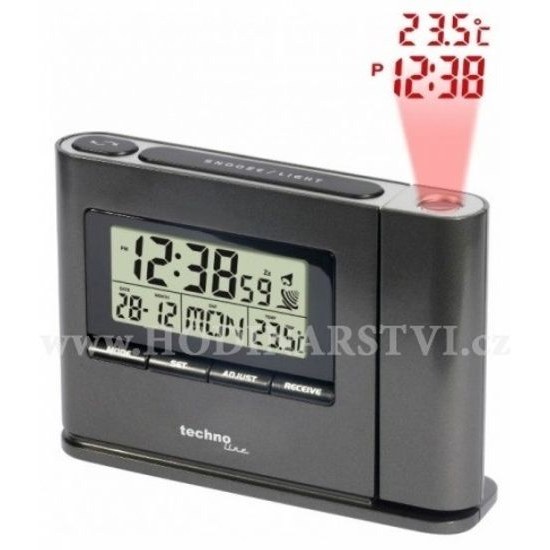 Digitální budík s projekcí času a vnitřní teploty WT 519