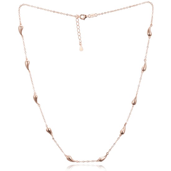 MINET Rose gold stříbrný náhrdelník kapky