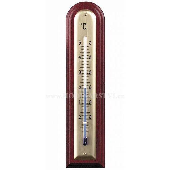 Lihový teploměr nástěnný na dřevěné podložce B101441