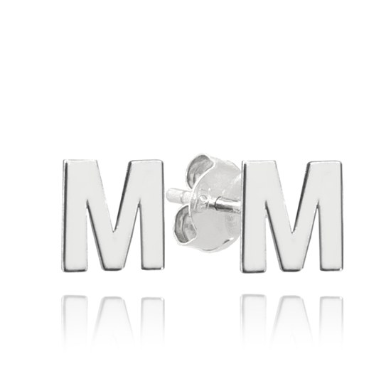 MINET Stříbrné náušnice písmeno "M"