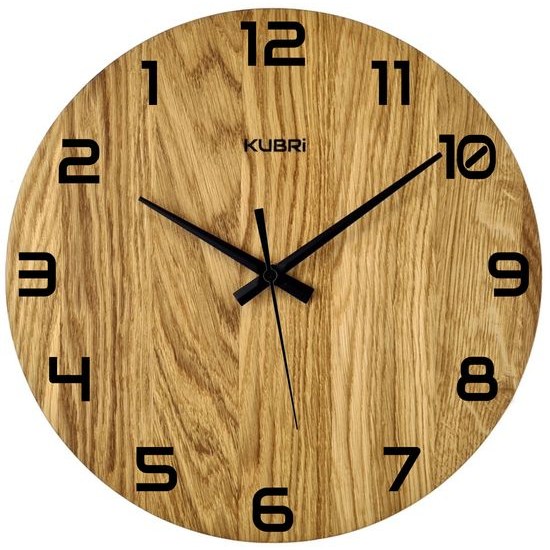 Dubové hodiny české výroby KUBRi 0028REV2 s opačným chodem