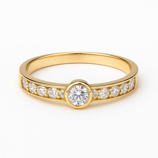 Zlatý prsten se zirkony