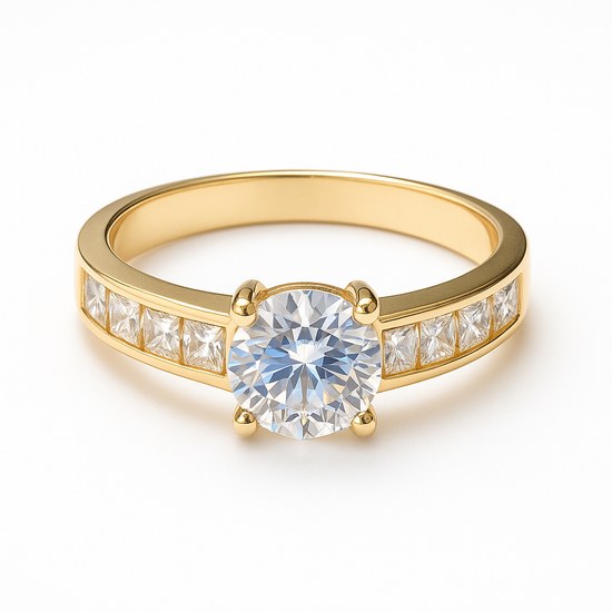 Zlatý prsten se zirkony