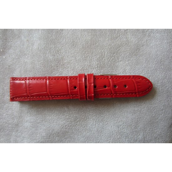 Červený prošitý řemínek LAVVU CROCO z luxusní kůže Top Grain - 20