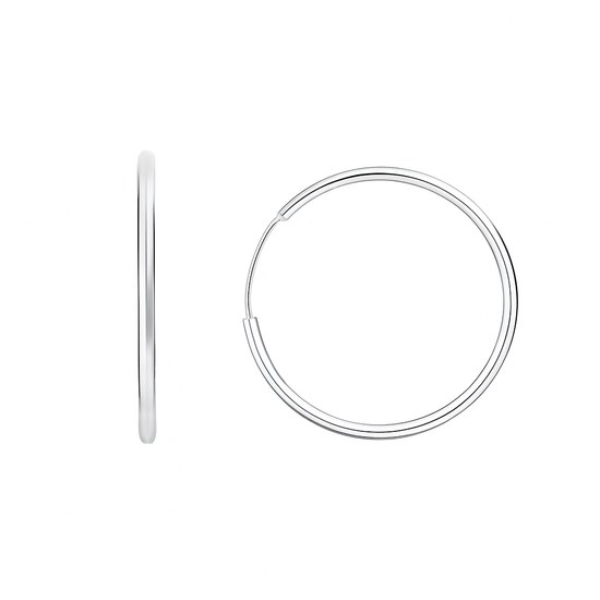 Zlaté 585/1000 náušnice z bílého zlata - kruhy TU-3062