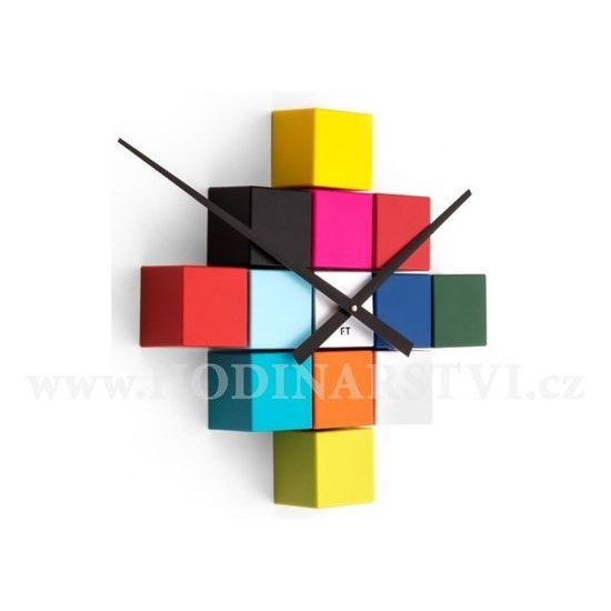 Designové nástěnné nalepovací hodiny Future Time FT3000MC Cubic multicolor