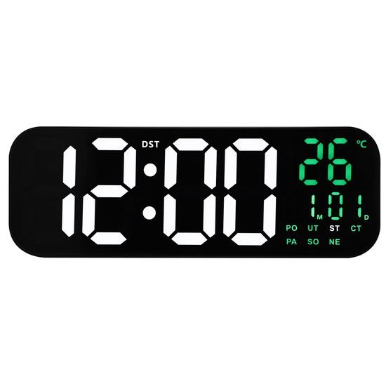 JVD DH9016.3 - Digitální stále svítící hodiny s datumem a dnem v týdnu v češtině