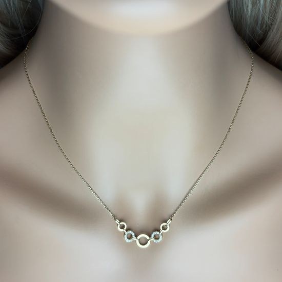 Zlatý náhrdelník se zirkony