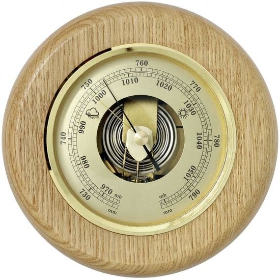 KUBRi 0230A precis - Velký barometr nejvyšší kvality osazený v dubovém dřevě