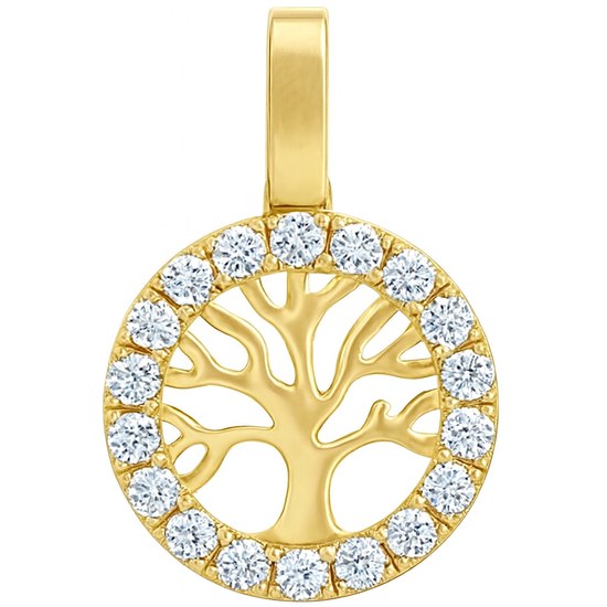 Zlatý 585/1000 přívěs Strom se zirkony TU-4049