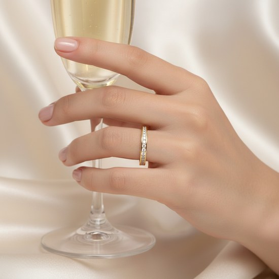 MINET Luxusní zlatý prsten s bílými zirkony Au 585/1000 vel. 56 - 1,15g