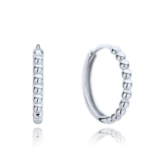 MINET Zlaté náušnice z bílého zlata kroužky Au 585/1000 1,05g