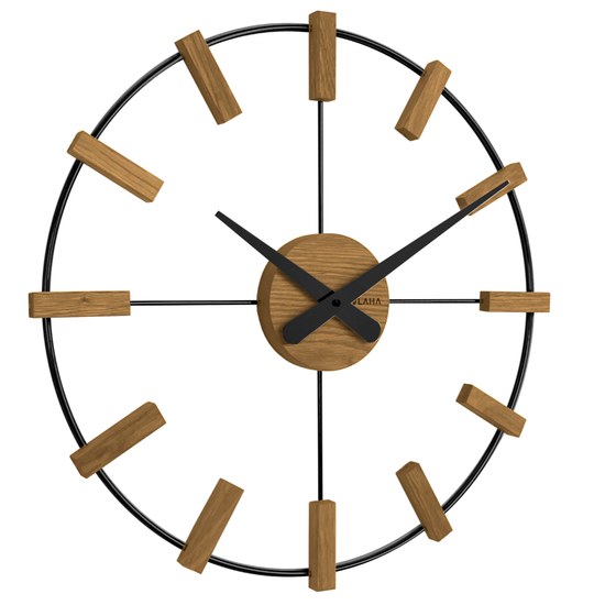 Dřevěné černé hodiny VLAHA STUDIO vyrobené v Čechách VCT1062