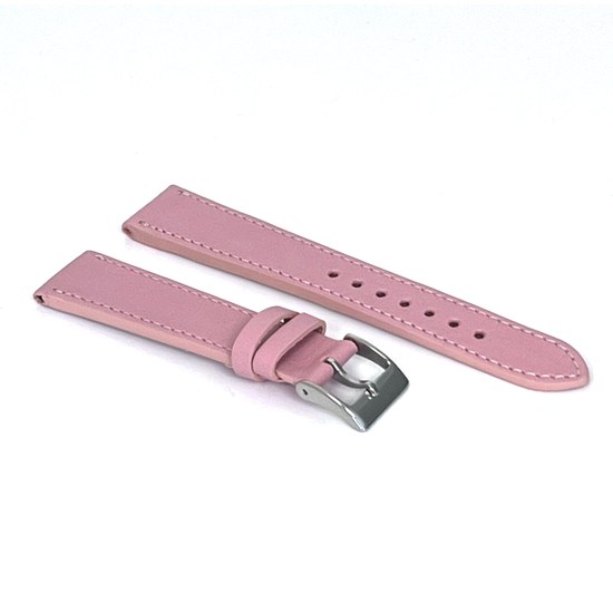 Růžový prošitý řemínek MINET SLIM z luxusní kůže Top Grain - 14