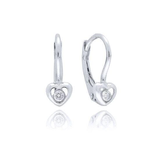 MOISS náušnice z bílého zlata SRDCE