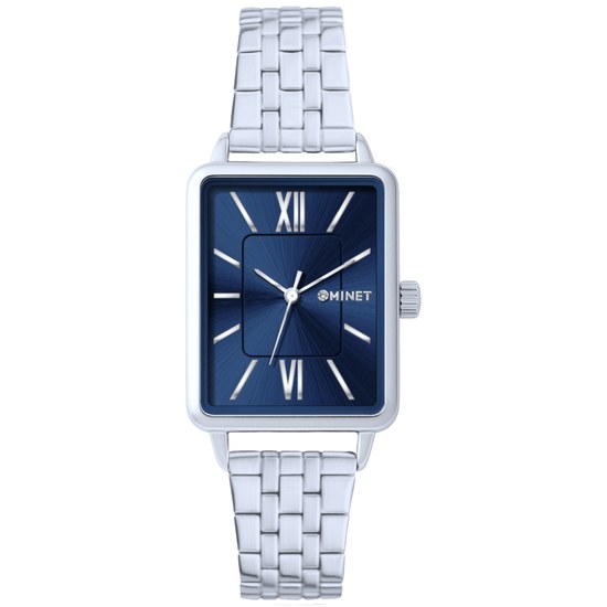 MINET Stříbrno-modré dámské hodinky SIENA MWL5405