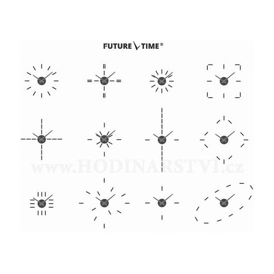 Designové nalepovací hodiny Future Time FT9400WH Modular white 40cm