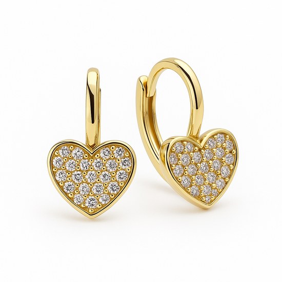 Zlaté náušnice se zirkony klapkové