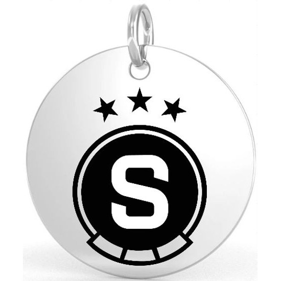 Velký ocelový přívěsek s logem klubu Sparta