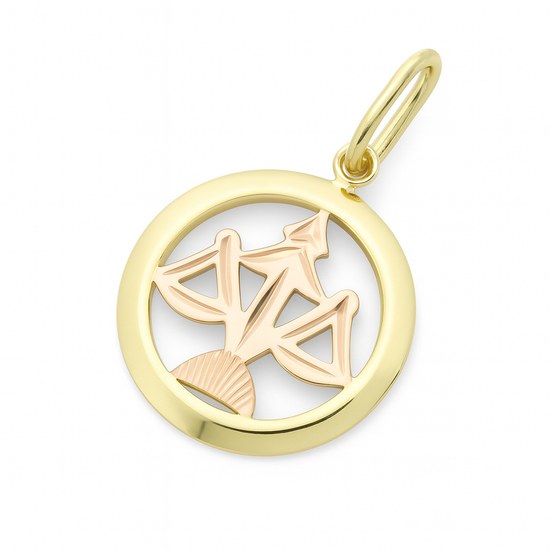 Zlatý přívěsek ze žlutého a červeného zlata zvěrokruh Váhy