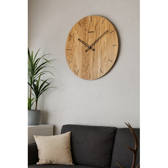KUBRi 0096 - dubové hodiny české výroby o průměru 44 cm
