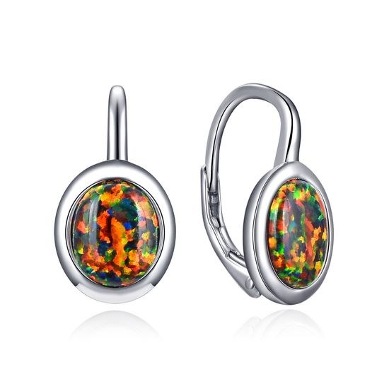 MOISS stříbrné náušnice OPÁL