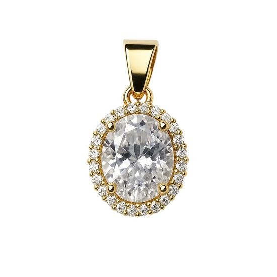 Zlatý 585/1000 přívěsek se zirkony 3771