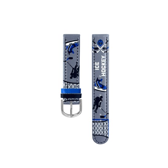 CLOCKODILE Šedý řemínek k dětským hodinkám hokej