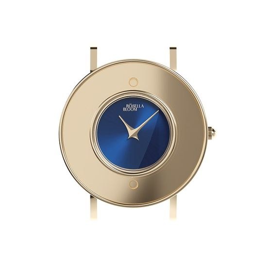 Zlacené pouzdro/modrý číselník