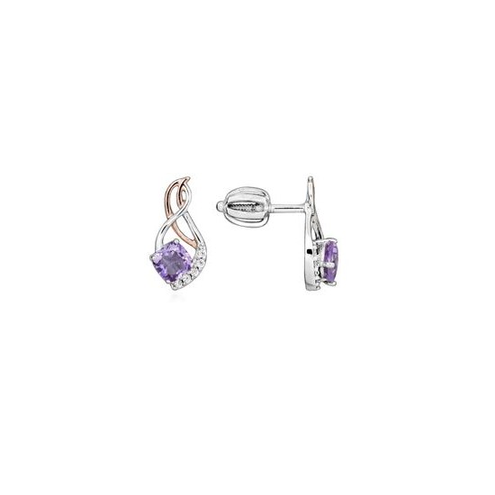 MOISS stříbrné náušnice AMETYST