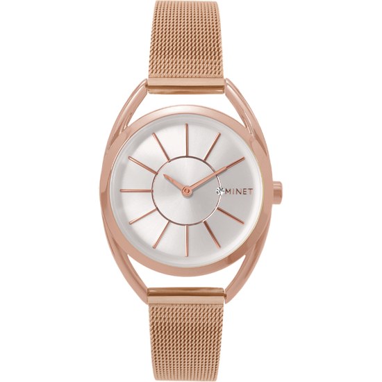 Růžové dámské hodinky MINET ICON ROSE GOLD MESH MWL5015