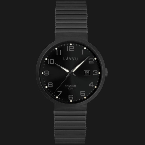 LAVVU LWM0222 Titanové pružné hodinky s vodotěsností LUNDEN Black