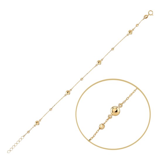 MINET Elegantní zlatý náramek s kuličkami Au 585/1000 1,30g