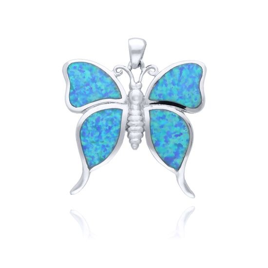 MOISS opálový stříbrný přívěsek MOTÝL
