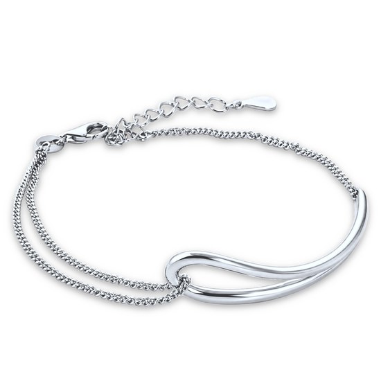 MINET Elegantní zvlněný stříbrný 925/1000 náramek JMAS0359SB17