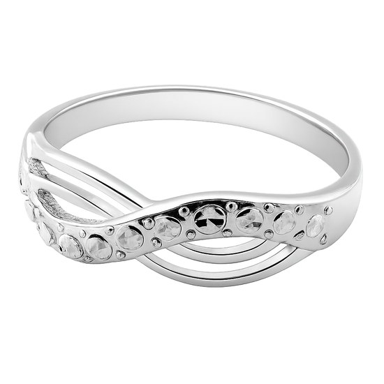 Zlatý 585/1000 prsten z bílého zlata s kameny NP138B