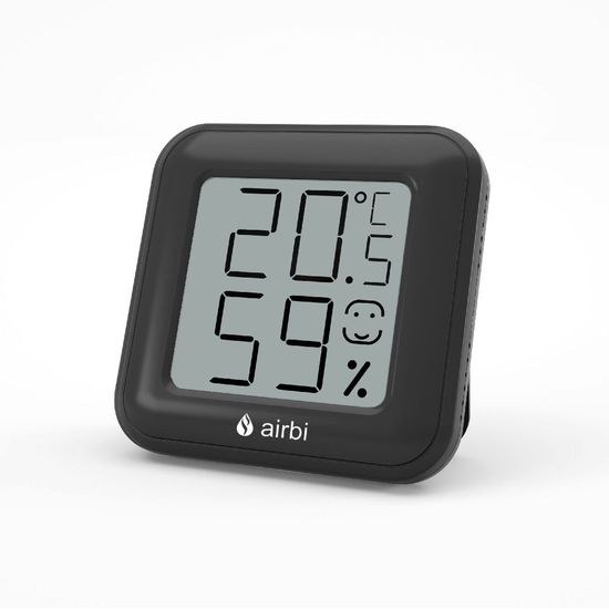 Pokojový teploměr a vlhkoměr Airbi SMILE - černý