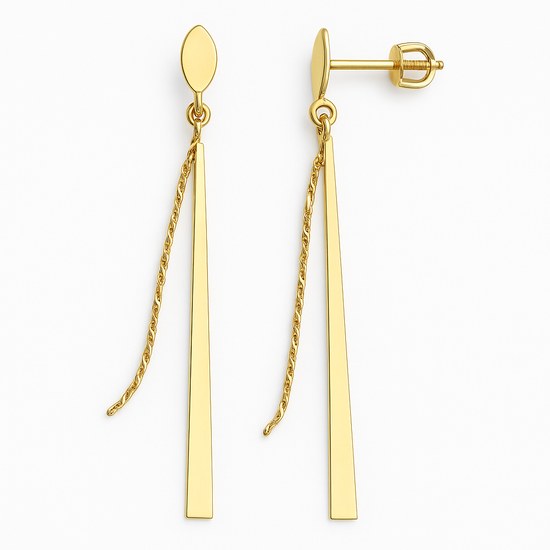 Zlaté visací náušnice šroubkové