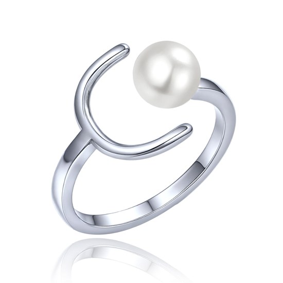 MINET Stříbrný 925/1000 prsten s přírodní perlou JMAS7060SR