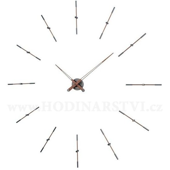 Designové nástěnné hodiny Nomon Merlin Walnut Graphite METP120N 125cm