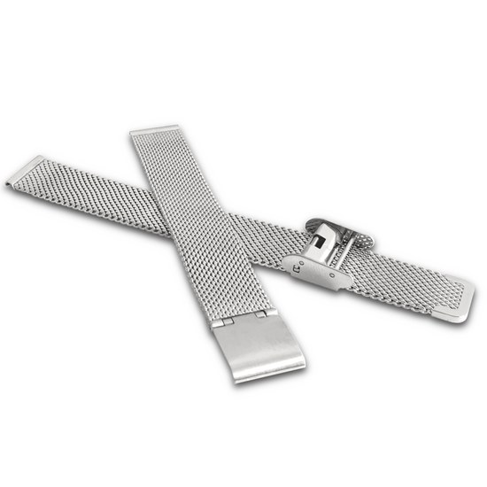 MINET Stříbrný ocelový řemínek MESH Band Silver - 18