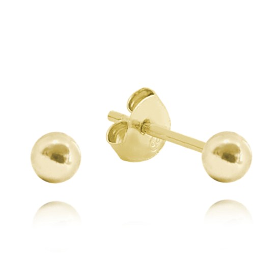 MINET Pozlacené stříbrné náušnice KULIČKY MALÉ 3 mm