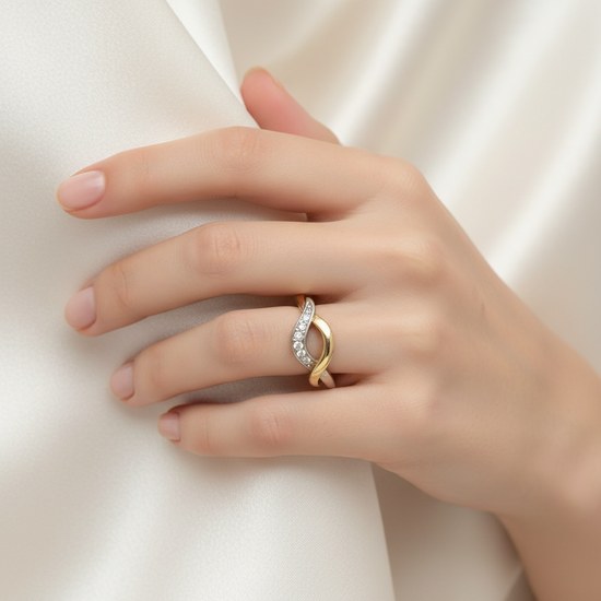 Zlatý 585/1000 prsten vícebarevný s kamenem 10952